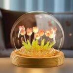 Desidiya Romantic Tulip Night Light | Battery Powered for Home Decor, Soft Pink Glow, Ideal Gift for Loved Ones, 9 DIY Tulip Flowers | Gifts for Woman | Valentine Gift - Image 3