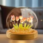 Desidiya Romantic Tulip Night Light | Battery Powered for Home Decor, Soft Pink Glow, Ideal Gift for Loved Ones, 9 DIY Tulip Flowers | Gifts for Woman | Valentine Gift