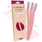 Carmesi Reusable Face Razor for Women Facial Hair- 3 Razors | Instant & Painless Hair Removal | For Eyebrows, Upper Lip, Forehead, Peach Fuzz, Chin and Sideburns | Dermaplaning Tool[AA1098/54]