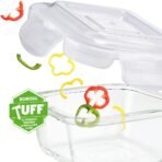 Borosil Nostalgia Ayra Borosilicate Glass Lunchbox | 4 pc Container Set (320ml x 2 Round + 400ml x 2 Square) | Microwave & Dishwasher Safe, Leakproof | Tiffin for Office, School, College | Transparent(AA1103/191) - Image 4