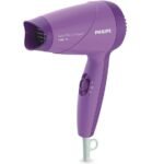 Philips India's No.1 Hair Styling Brand -Hair Dryer 1000W |Blow Dry for Men & Women | 2 Heat Settings| ThermoProtect tech |Travel-Friendly, Quick Dry, Frizz Control | For Indian Hair |HP8100/46 Purple (AA1104/55)