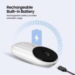 Portronics Toad 6 Bluetooth Wireless Mouse with 2.4 GHz USB Receiver, Multi-Device Pairing, Built in Battery, 1200 DPI Sensor(White & Green & Black) (AA1102/71) - Image 2