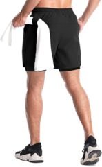 JUST RIDER 2 in 1 Running Sports Shorts for Men with Mobile Phone Pocket Light Weight Quick Dry Fabric for Gym Athletic Workout Running Shorts Lightweight Training Yoga Gym Short with Towel Loop - Image 5