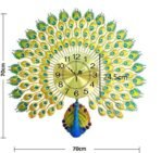 Metal Peacock Decorative Luxury Farmhouse Birds Theme Analog Wall Clock (Peacock_Wall_Clock_32,15Wx105Lx17H Inches, Multicolour) (AA1104/207) - Image 2