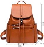 Stylish Backpack for Women and Girls| Leather Girl's Travel Casual Collage Bag| Waterproof Anti Thief School Bags| Tuition | Travel| Daypack Bag. (Double Zip-TN) (AA1104/216) - Image 4