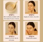 Multani Mitti Powder for Face & Hair | Natural Fullers Earth Face Pack for Oily & Acne Prone Skin | Multani Mitti with Rose Water & Face Brush | Organic Multani Mitti Powder for All Skin Types | 200g Powder + 100ml Rose Water | EcoVedica(AA1103/142) - Image 4