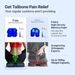 Frido Tailbone Pain Relief Cushion | (High Density & Durable) Memory Foam Seat Cushion for Extra Support for Long Sitting | Non-Slip Orthopedic Chair Cushion for Pressure Relief | Upto 100 kg | Blue[AA1100/110] - Image 2