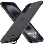 TheGiftKart Hybrid Ultimate Slim Back Case Cover for iPhone 17 | Lightweight Profile | Frosted Matte Translucent Hard Back Case Cover for iPhone 17 (PC & TPU, Black Sides)