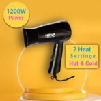 Nova NHP 8100 Silky Shine 1200 W Hot and Cold Foldable Hair Dryer (Black) (AA1104/52) - Image 3