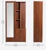 CASPIAN Engineered Wood 1 Door Wardrobe (Rainforest Brown) | Pre Assembled Furniture with Mirror & Vanity Dressing Table | Cupboard/Almirah for Bedroom Clothes Storage Organizer with 5 Shelves (AA1104/239) - Image 5