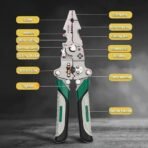 All in 1 Multifunction Stainless Steel Wire Stripper/Wire Crimping Tool, Wire Cutter, Wire Crimper, Cable Stripper, Wiring Tools and Multi-Function Hand Tool (Green wire) [AA1102/269] - Image 2