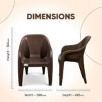 Homiboss Plastic Chair Set of 4, kursi, Chairs for Home, Office, Outdoor and Indoor Color - Brown Set of 4 Pieces[AA1098\10] - Image 2