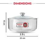 Borosil Stainless Steel Insulated Roti Server | PUF Insulated Chapati Casserole with Toughened Glass Lid | Odour-Proof, Food-Grade | Daily Use & Gifting (2.5 L)(AA1103/156) - Image 4