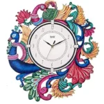 Ajanta Wall Clock Wooden Wall Clock Peacock (35x32 cm) (AA1104/208)