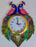 DivineCrafts Morden Wooden Plastic Peacock Wall Clock| Stylish Decorative Wall Clock (AA1104/204)