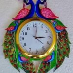 DivineCrafts Morden Wooden Plastic Peacock Wall Clock| Stylish Decorative Wall Clock (AA1104/204)
