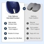 Frido Tailbone Pain Relief Cushion | (High Density & Durable) Memory Foam Seat Cushion for Extra Support for Long Sitting | Non-Slip Orthopedic Chair Cushion for Pressure Relief | Upto 100 kg | Blue[AA1100/110] - Image 3