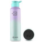 PEXPO Water Bottle 1 ltr Stainless Steel Sports/Fridge Bottle with Sipper Cap | Single Wall | For Home, Office, Gym, Travelling | Lightweight | BPA Free | Craft Pro 950ml | Green-Purple Ombre
