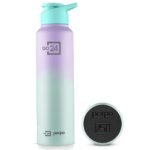PEXPO Water Bottle 1 ltr Stainless Steel Sports/Fridge Bottle with Sipper Cap | Single Wall | For Home, Office, Gym, Travelling | Lightweight | BPA Free | Craft Pro 950ml | Green-Purple Ombre