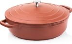 Westinghouse Performance Series 32 cm Orange Casserole Sauté Pan with Lid & Handle Holder | Non-Stick, Induction & Oven Safe, Dishwasher Friendly | Heavy-Duty Aluminum Cookware for All Hobs(AA1103/97)