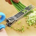 New 5 Blades Scissors Stainless Steel Peelers Chopping Shear for Cutting for Kitchen, Paper Food Salad Herb Spices Cooking Tools Vegetable Cutter (Multicolor, Pack of 1)(AA1103/62)