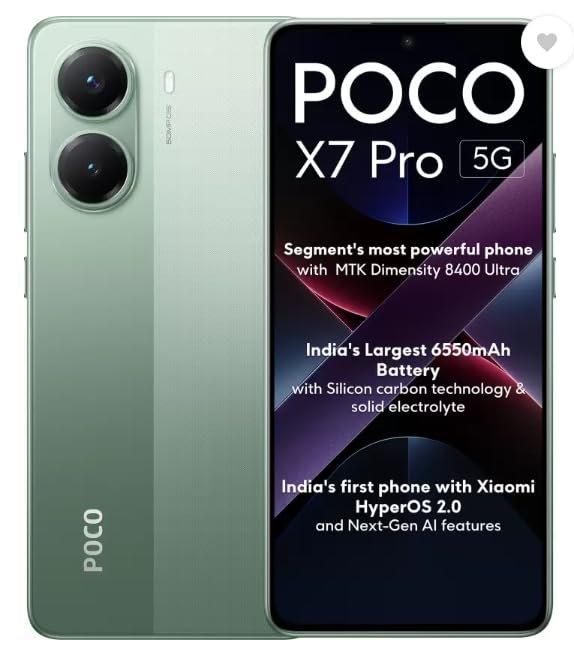 51qDwZ9WWsL POCO X7 Pro, Nebula Green (12GB, 256GB)(AA1103/30) - Image 1