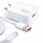 Original 45W Turbo Fast Charger with Type-C Cable Compatible with Redmi Note 14/14 Pro, 15, Poco M7 Pro/M8 5G/X7/X3/X4/Xiaomi, Redmi & Poco (AA1104/277)