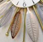 RIOH Decor Premium Metal Wall Clock for Home | Luxury 3D Leaf Design | Silent Sweep Movement | Big Decorative Wall Clock for Living Room, Bedroom & Hall | 60 cm Golden Designer Clock. (Star)(AA1103/178) - Image 2