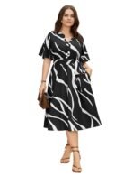 One Piece Dress for Women, New American Print Rayon Midi Dress, Stylish, Modern Party Outfit, Perfect for Casual and Formal Occasions