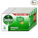 Dettol Original Germ Protection Bathing Soap Bar (625gm) | Kills 99.99% germs, 125gm , Pack of 5