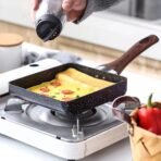 Non-Stick Mini Frying Pan 6 x 7.5 Inch | Maifanite Stone Coating Omelette & Egg Pan | Heat Resistant Bakelite Handle | Scratch-Resistant Square Fry Pan for Breakfast, Pancake, Toast(AA1103/66) - Image 4