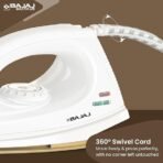 Bajaj DX-7 1000 Watts Dry Iron | Advance Soleplate And Anti-Bacterial German Coating Technology | Light Weight Iron | Thermal Safety Fuse | 360 Degree Swivel Cord | 2-Yrs Warranty 【White】 - Image 4
