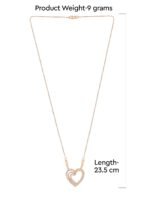 ZAVERI PEARLS Rose Gold Cubic Zirconia Contemporary Heart Chain For Women-ZPFK10716 - Image 3
