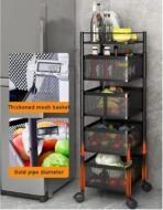 ALLWIN HOUSEWARE W Multi-Purpose 3 Layer Trolley Storage Organizer and Kitchen Accessories Items for Kitchen Storage Rack Square Design Fruits & Vegetable Onion Potato (Square, 3 Layer) (AA1104/242) - Image 2