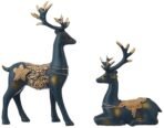 Amazon Basics Creative Resin Golden Reindeer Sculptures | Beautiful Home Decor Handicraft Resin | Elevates Energy of Your Room (Pack of 2, Blue) - Image 3
