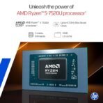 HP 15 Laptop, AMD Ryzen 5 7520U (16GB DDR5,512GB SSD) Win11,M365 Basic(1yr)*Office Home24, Anti-Glare,15.6''/39.6cm,FHD,Backlit KB,FHD Camera w/Privacy Shutter,Radeon Graphics, Silver,1.59kg FC0690AU - Image 3