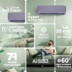 Haier Gravity Series 1.6 Ton 5 Star AI Climate Control Smart Split AC (5460 Watts, HEXA Inverter, Copper, Fabric Finish, Wi-Fi, 4-Way, HD Filter, Cools at 60°C-HSU19G-MZAID5BN-INV, Galaxy Slate) [AA1096/25] - Image 5