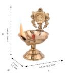 Amazon Brand - Umi Pure Brass Shanku Chakra kuber Diya Diwali Decoration Item for Home Decor - Brass shanku Chakra kuber Diya for puja Room & Office Decor, Living Room, Diwali Festival Gift Item(AA1103/120) - Image 3