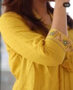 Women's Cotton Embroidery Straight Kurti with Pant Set - Image 2