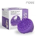 Ross Hair Scalp Manual Massager Shampoo Hair Brush with Soft Silicone Bristles for Anti Dandruff, Exfoliating with Scalp Care, Purple - Image 2