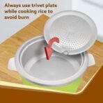 AGARO Marvel Electric Rice Cooker, 1.8L, 1.5 Kgs (approx. 10 cups) raw rice, 700W, Automatic Boiler, Steamer, Removable Aluminium Pot, Stainless Steel Lid, Keep Warm Function, Trivet Plate, Rice(AA1103/89) - Image 3