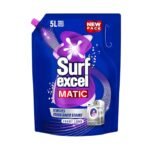 Surf Excel Matic Front Load Liquid Detergent 5L Refill Pouch, Specially designed to remove Tough Dried Stains, 1st time in Washing Machine
