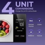 HealthSense Smart Kitchen Weighing Machine for Food|Digital Weight Scale for Home with Nutritional Calculator App 24 Nutrients LED Display Tare Function Stainless Steel Platform |1Year Warranty(KS100) - Image 3