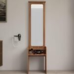 NEUDOT Dallas Wooden Dressing Table with Mirror and Storage | Engineering Wood | Vanity Table with Mirror | Vanity Dressing Table for Bedroom, 12 Months Warranty | Brown