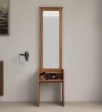 NEUDOT Dallas Wooden Dressing Table with Mirror and Storage | Engineering Wood | Vanity Table with Mirror | Vanity Dressing Table for Bedroom, 12 Months Warranty | Brown