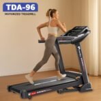 PowerMax Fitness TDA-96 4HP Auto Incline Treadmill for Home Use | 110KG User Wt. | Bluetooth for Music & Tracking App | 12 Pre-Set Program | Heart Rate Sensors & Hydraulic Folding, LED Display[aa1098/107] - Image 2