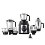 Prestige Endura 1000 Watt Mixer Grinder with 6 Jars | Heavy-Duty Ball Bearing Motor | 3 Stainless Steel Jars + 1 Juicer + 1 Mix-O-Keep + 1 Multi-Utility | SS Baldes | Black | 5Y Motor Warranty