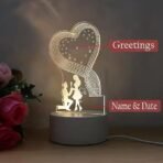 Customized 3D Lamp for Couples – Personalized LED Night Light with Names, Unique Gift for Husband Wife, Custom Romantic Decor for Birthday, Wedding, or Valentine (AA1102/35) - Image 2