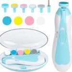 MHR Baby Nail Trimmer New Electric, Baby Nail File,Baby Nail Cutter 0To6 with Light &6 Grinding Pads for Newborn with Toddler Toes and Fingernails, Kids Nail Care, Polish Trim,Multicolor,Pack of 1