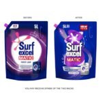 Surf Excel Matic Front Load Liquid Detergent 5L Refill Pouch, Specially designed to remove Tough Dried Stains, 1st time in Washing Machine - Image 3